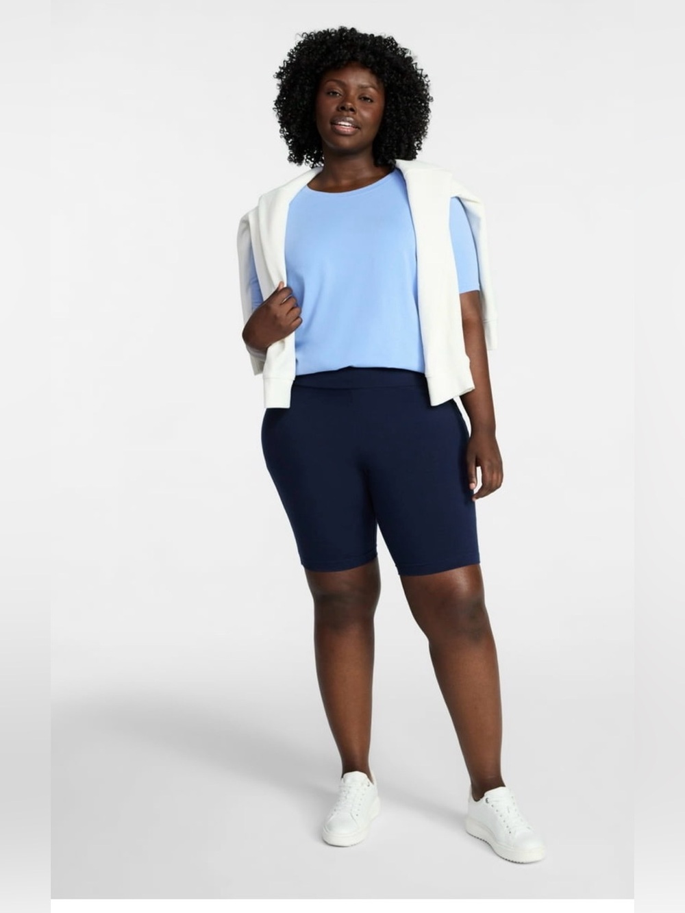 Terra & Sky Women's Plus Size Navy Bike Shorts